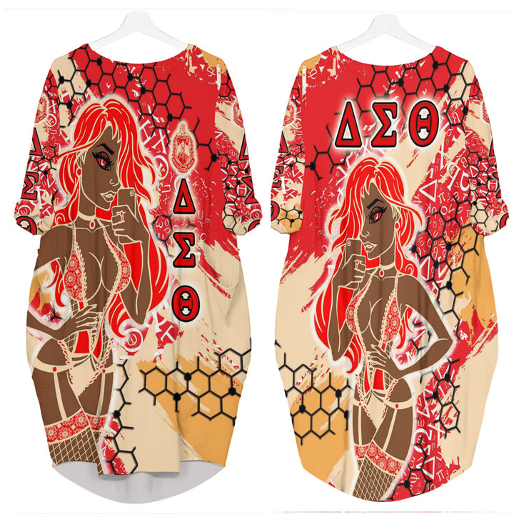 Africa Zone Clothing - Delta Sigma Theta Sorority Special Girl Batwing Pocket Dress A35 | Africa Zone