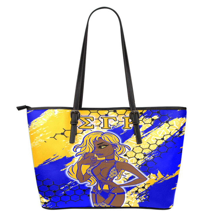 Africa Zone Leather Tote -  Sigma Gamma Rho  Sorority Special Girl Leather Tote | africazone.store
