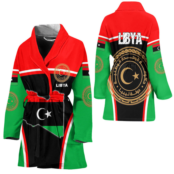 1sttheworld Clothing -Libya Active Flag Bath Robe A35