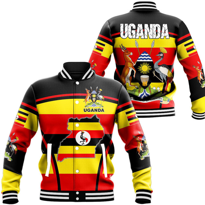 1sttheworld Clothing - Uganda Active Flag Baseball Jacket A35