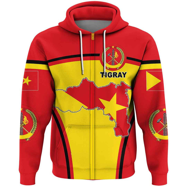 1sttheworld Clothing - Tigray Active Flag Zip Hoodie A35