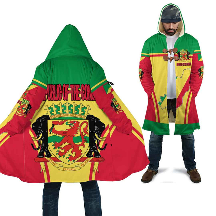 1sttheworld Clothing - Republic of the Congo Active Flag Cloak A35
