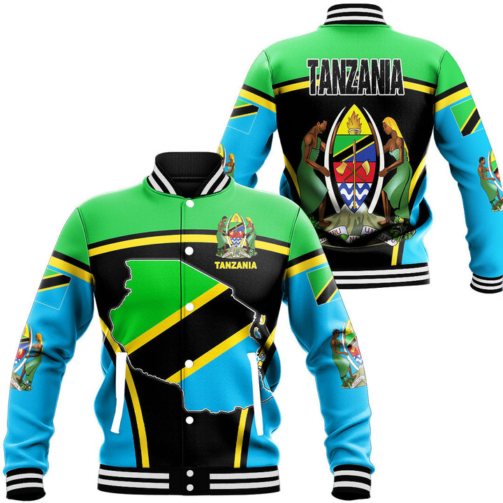 1sttheworld Clothing - Tanzania Active Flag Baseball Jacket A35