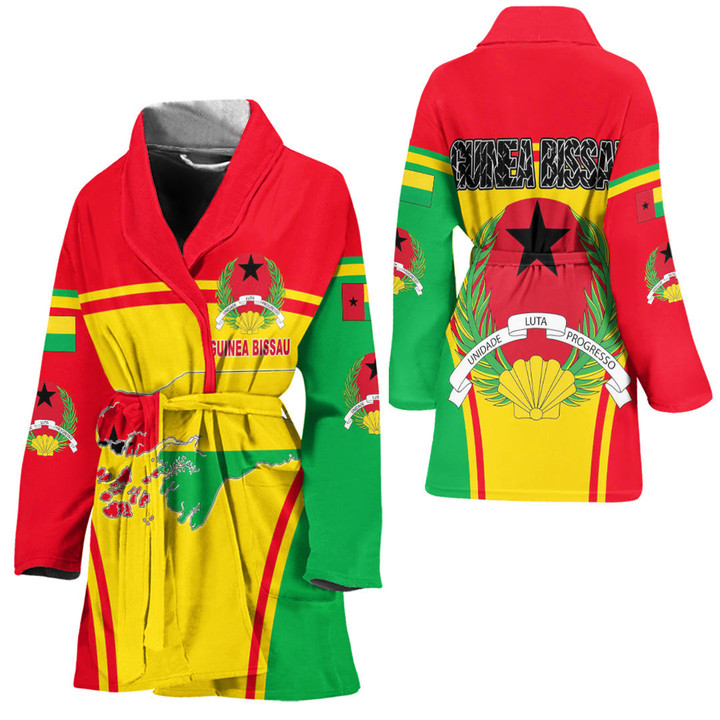 1sttheworld Clothing -Guinea Bissau Active Flag Bath Robe A35
