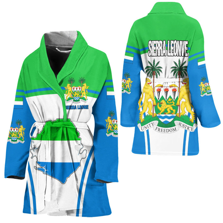 1sttheworld Clothing -Sierra Leone Active Flag Bath Robe A35