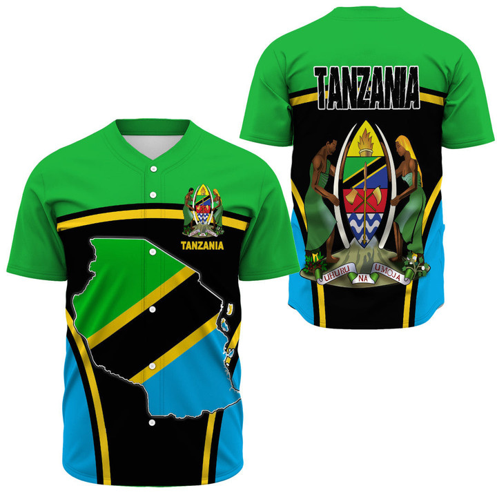 1sttheworld Clothing - Tanzania Active Flag Baseball Jersey A35