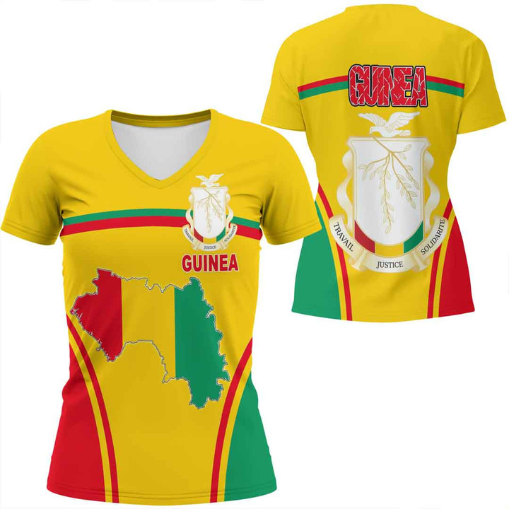 1sttheworld Clothing - Guinea Bincjou Women V-neck T-Shirt A35