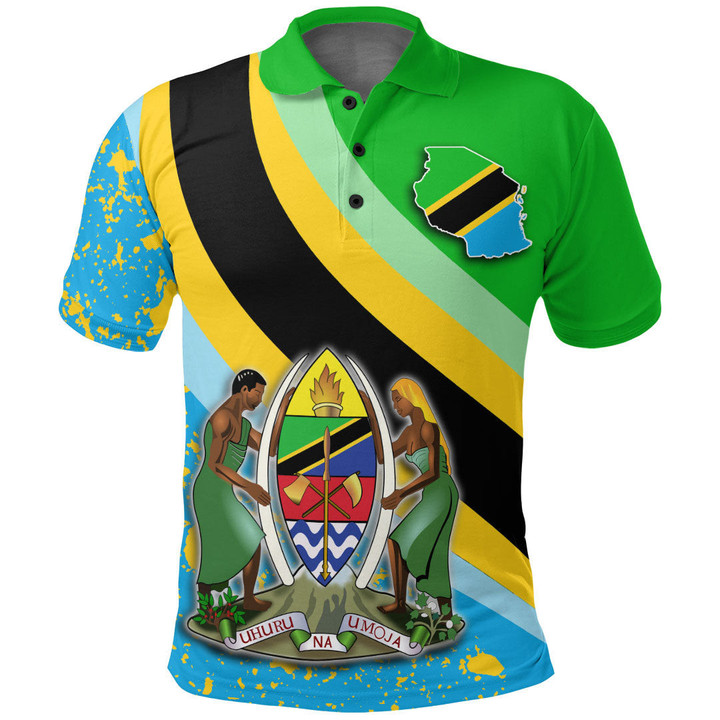 1sttheworld Clothing - Tanzania Special Flag Polo Shirt A35