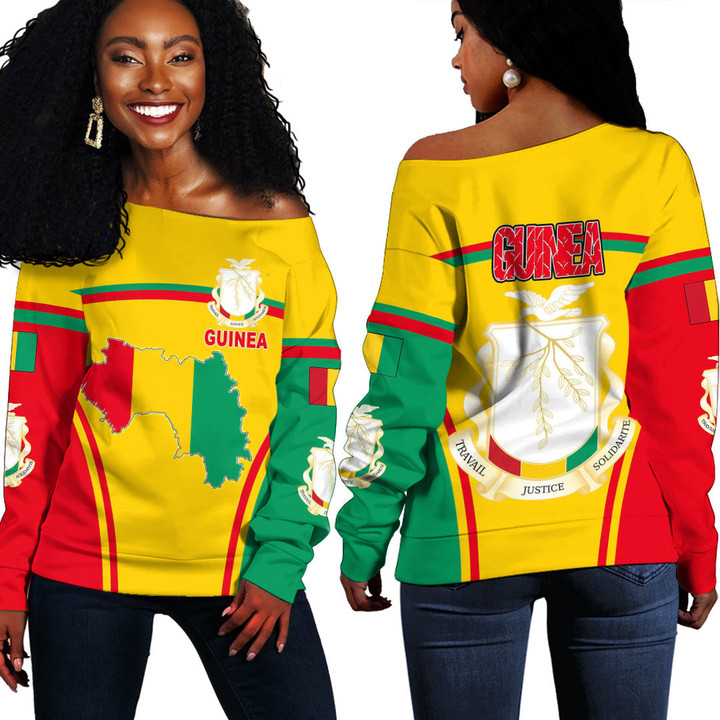 1sttheworld Clothing -  Guinea Active Flag Off Shoulder Sweater A35