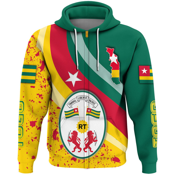 1sttheworl Clothing - Togo Special Flag Zip Hoodie A35