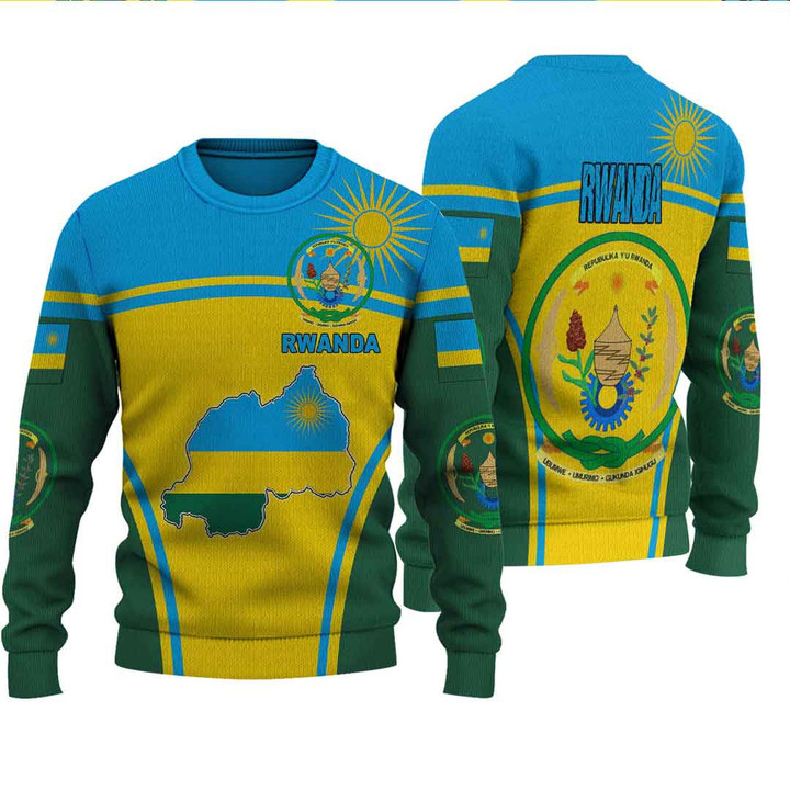 1sttheworld Clothing - Rwanda Active Flag Knitted Sweater A35