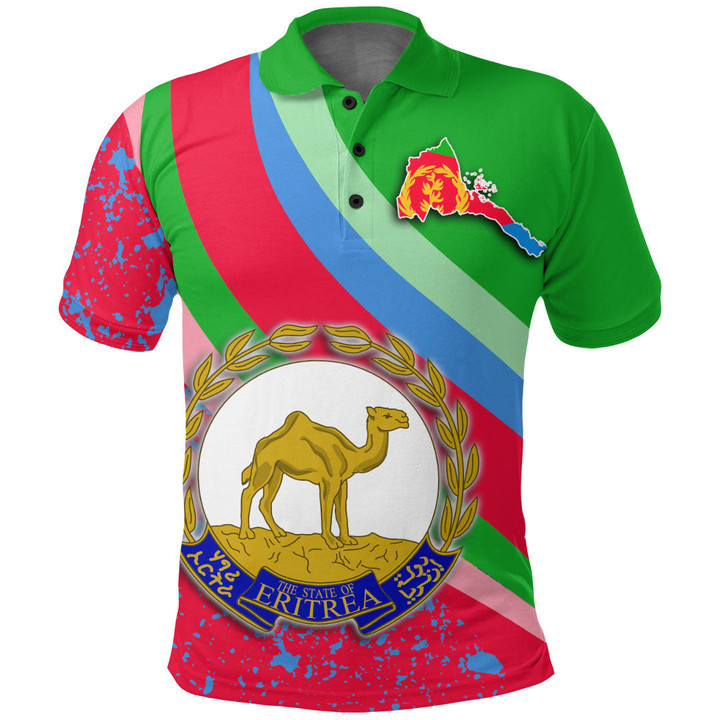 1sttheworld Clothing - Eritrea Special Flag Polo Shirt A35