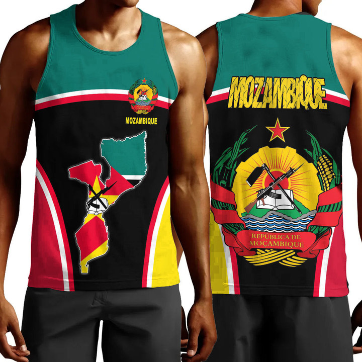 1sttheworld Clothing - Mozambique Active Flag Men Tank Top A35