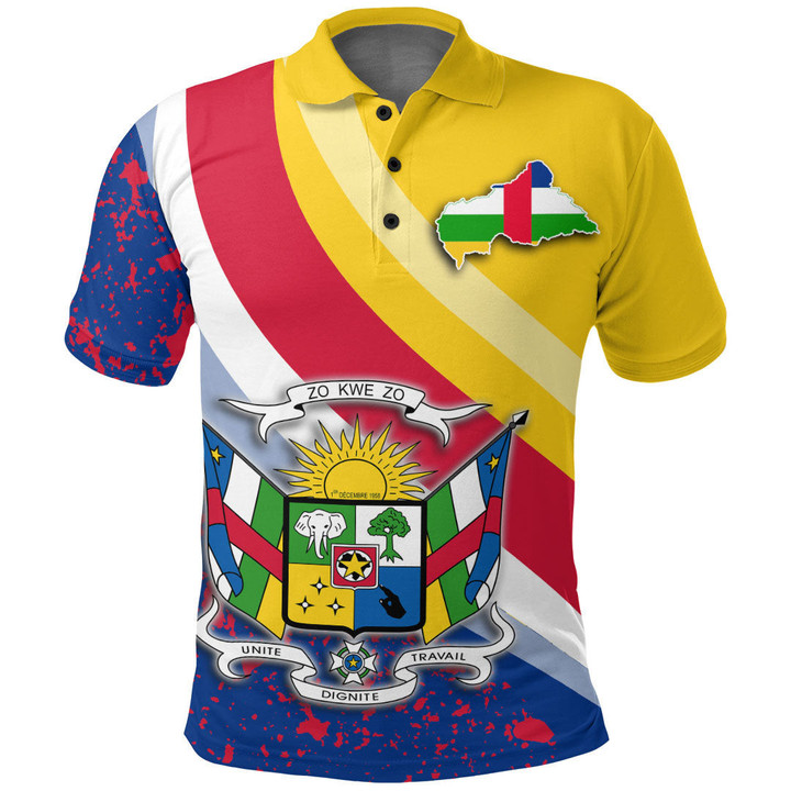 1sttheworld Clothing - Central African Republic Special Flag Polo Shirt A35