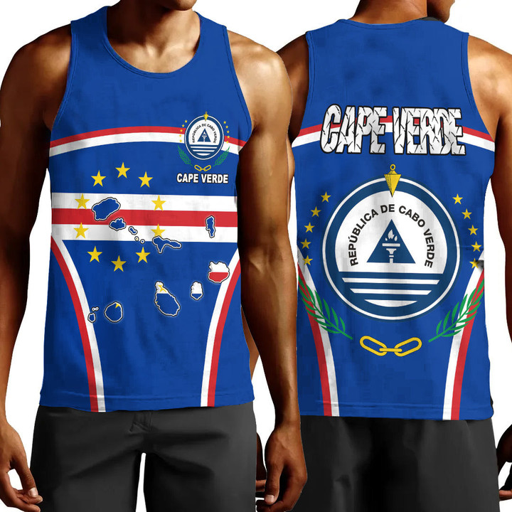 1sttheworld Clothing - Cape Verde Active Flag Men Tank Top A35