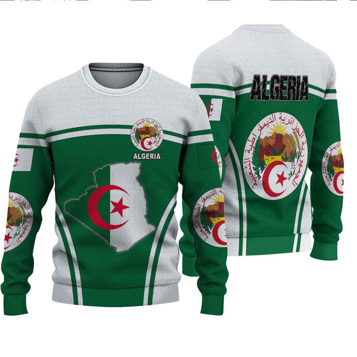 1sttheworld Clothing - Algeria Active Flag Knitted Sweater A35