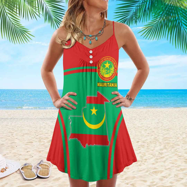 1sttheworld Clothing - Mauritania Bincjou Strap Summer Dress A35