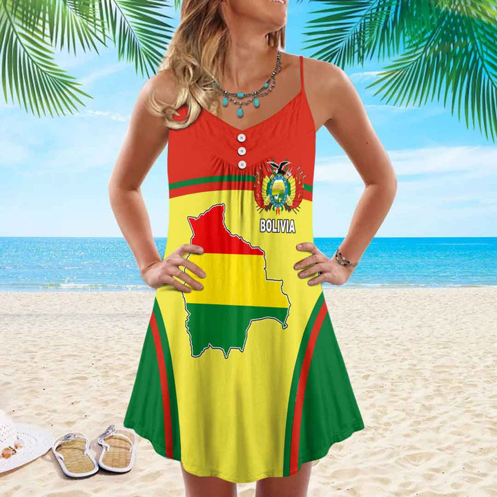 1sttheworld Clothing - Bolivia Bincjou Strap Summer Dress A35