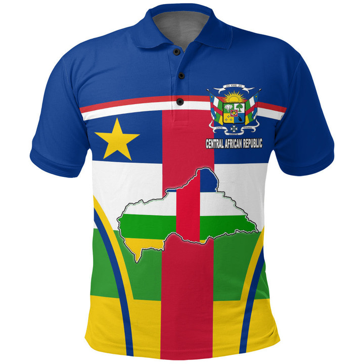 1sttheworld Clothing - Central African Republic Active Flag Polo Shirt A35