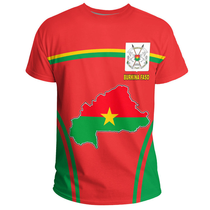 1sttheworld Clothing - Burkina Faso Active Flag T-Shirt A35