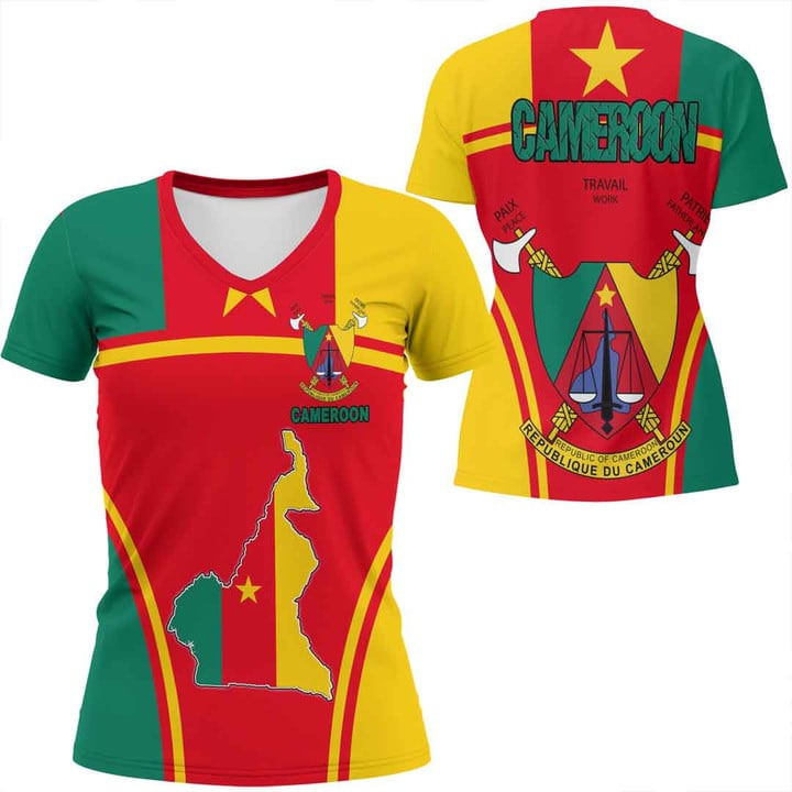 1sttheworld Clothing - Cameroon Bincjou Women V-neck T-Shirt A35