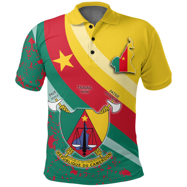 1sttheworld Clothing - Cameroon Special Flag Polo Shirt A35