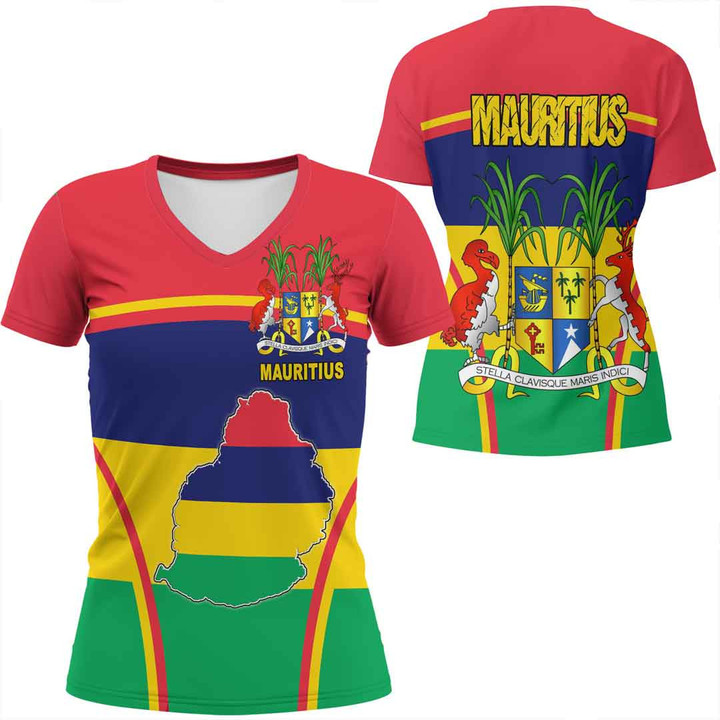 1sttheworld Clothing - Mauritius Bincjou Women V-neck T-Shirt A35