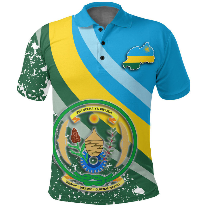 1sttheworld Clothing - Rwanda Special Flag Polo Shirt A35