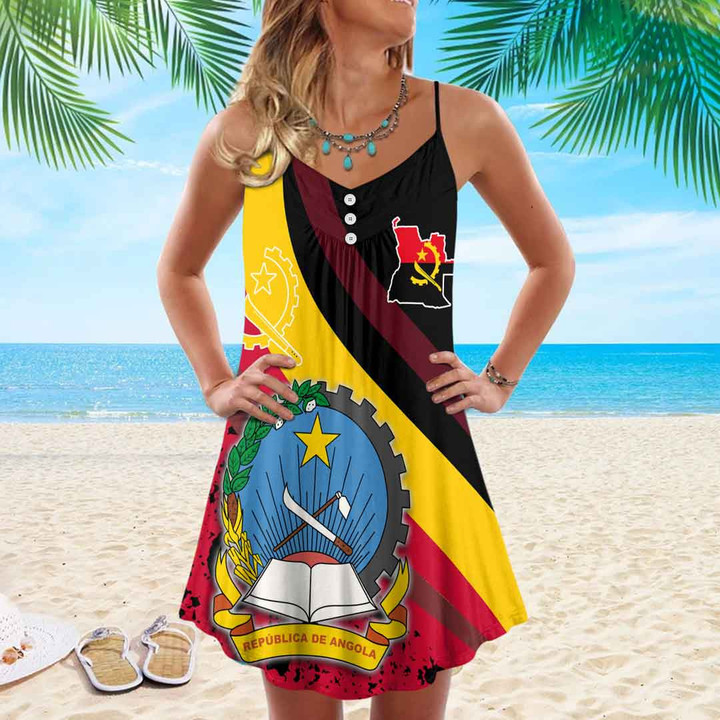 1sttheworld Clothing - Angola Special Flag Strap Summer Dress A35