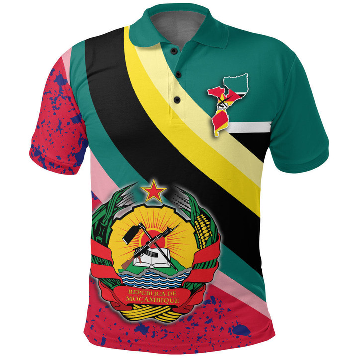 1sttheworld Clothing - Mozambique Special Flag Polo Shirt A35