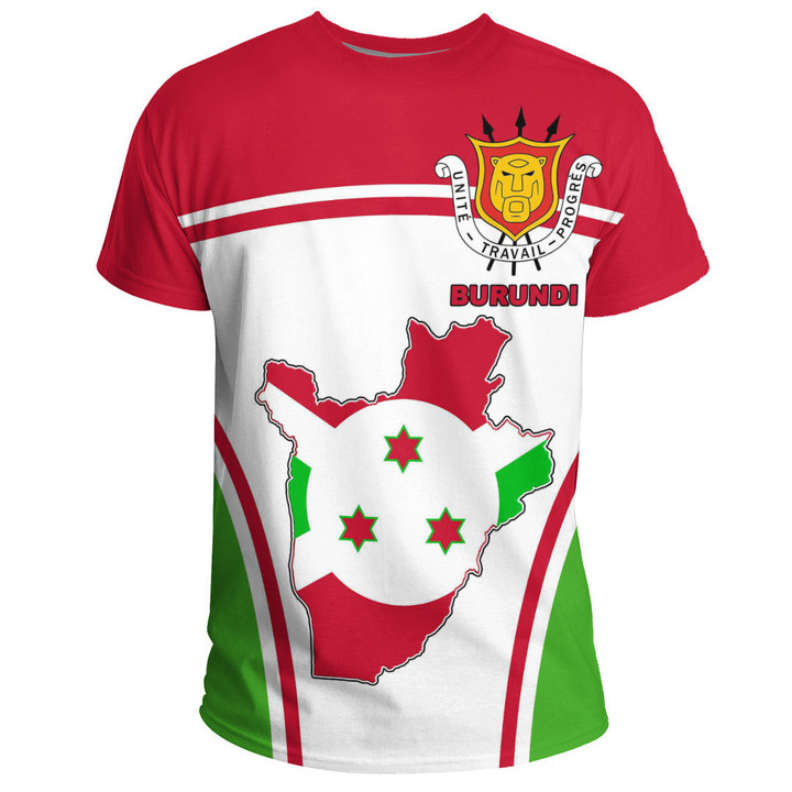 1sttheworld Clothing - Burundi Active Flag T-Shirt A35