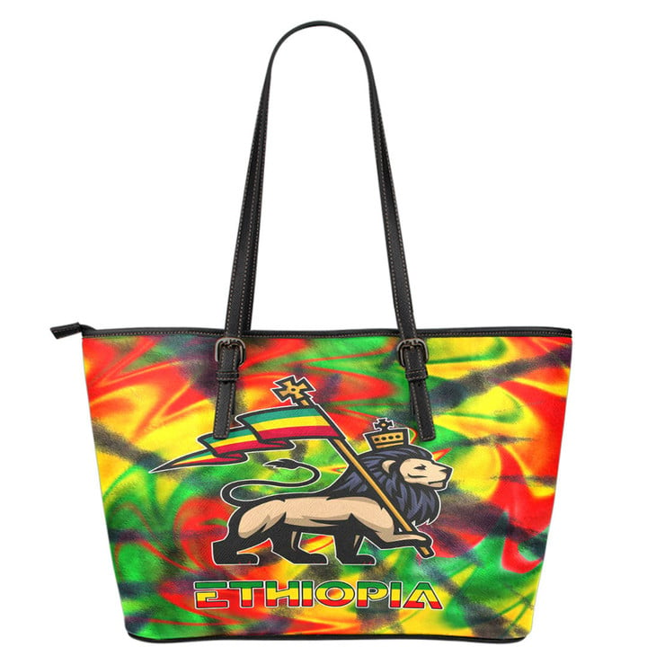1sttheworld Leather Tote - Ethiopia 3D Pattern Leather Tote | africazone.store
