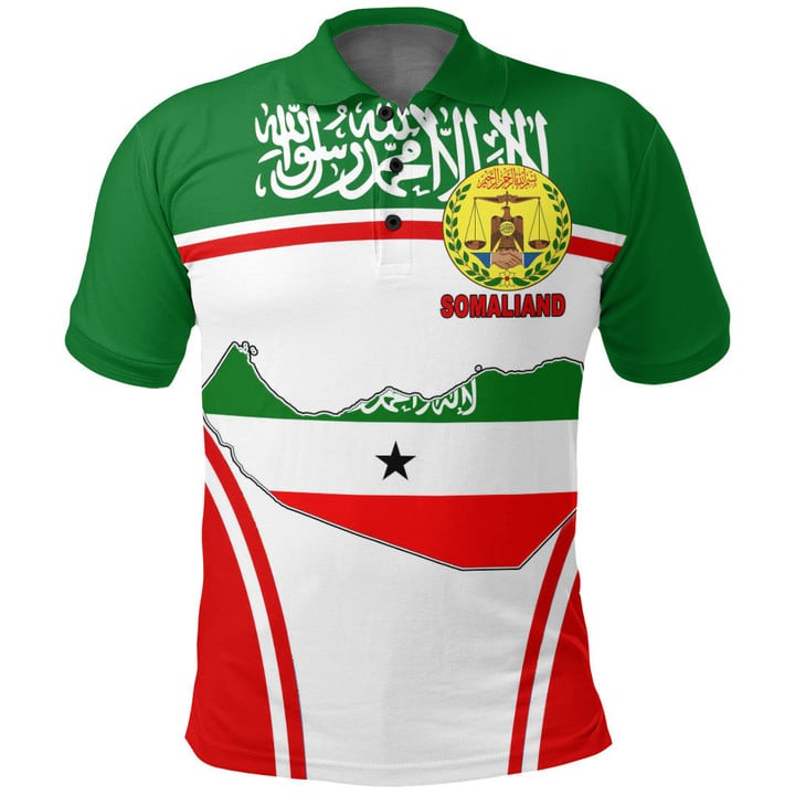1sttheworld Clothing - Somaliand Active Flag Polo Shirt A35