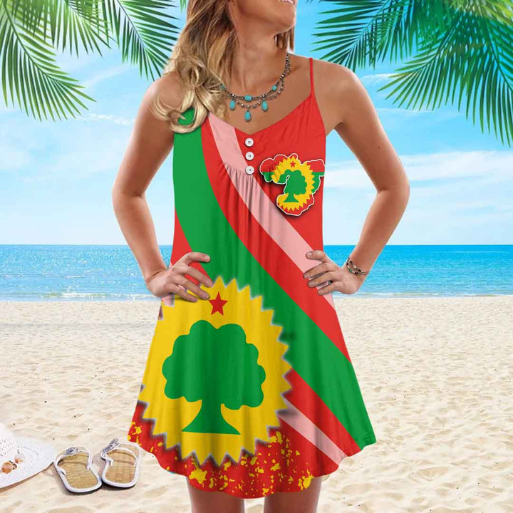 1sttheworld Clothing - Oromo Special Flag Strap Summer Dress A35