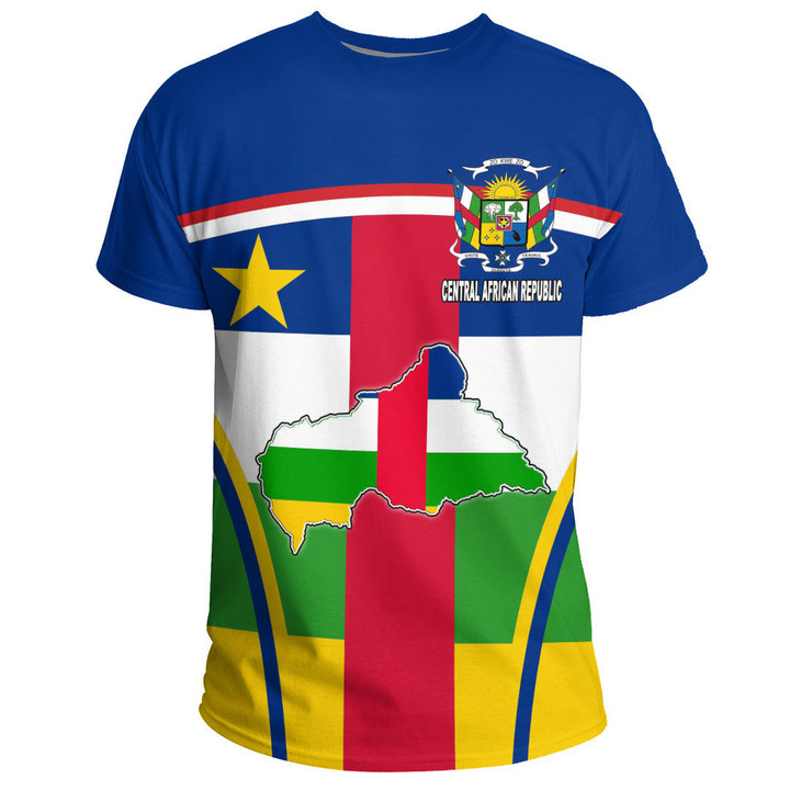 1sttheworld Clothing - Central African Republic Active Flag T-Shirt A35