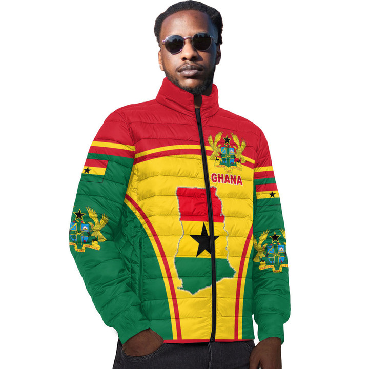 1sttheworld Clothing - Ghana Active Flag Padded Jacket A35