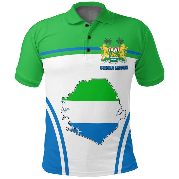 1sttheworld Clothing - Sierra Leone Active Flag Polo Shirt A35