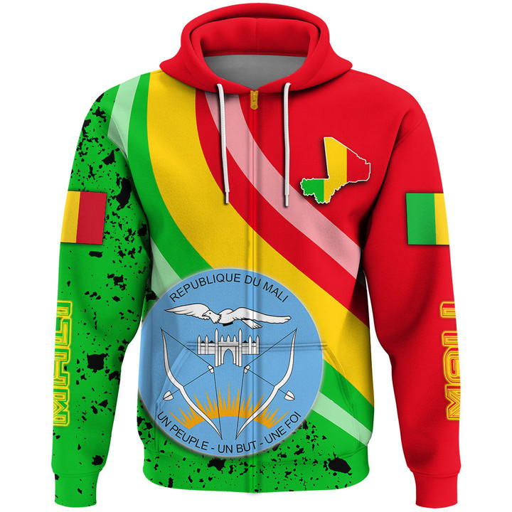 1sttheworl Clothing - Mali Special Flag Zip Hoodie A35