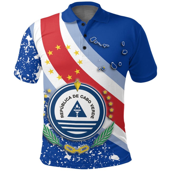 1sttheworld Clothing - Cape Verde Special Flag Polo Shirt A35