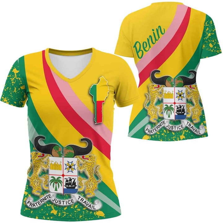 1sttheworld Clothing - Benin Special Women V-neck T-Shirt A35