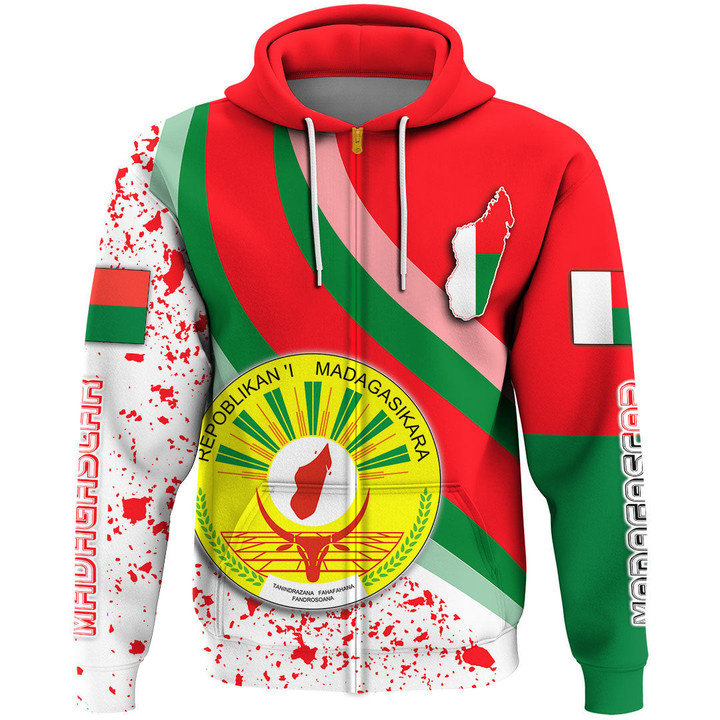 1sttheworl Clothing - Madagascar Special Flag Zip Hoodie A35