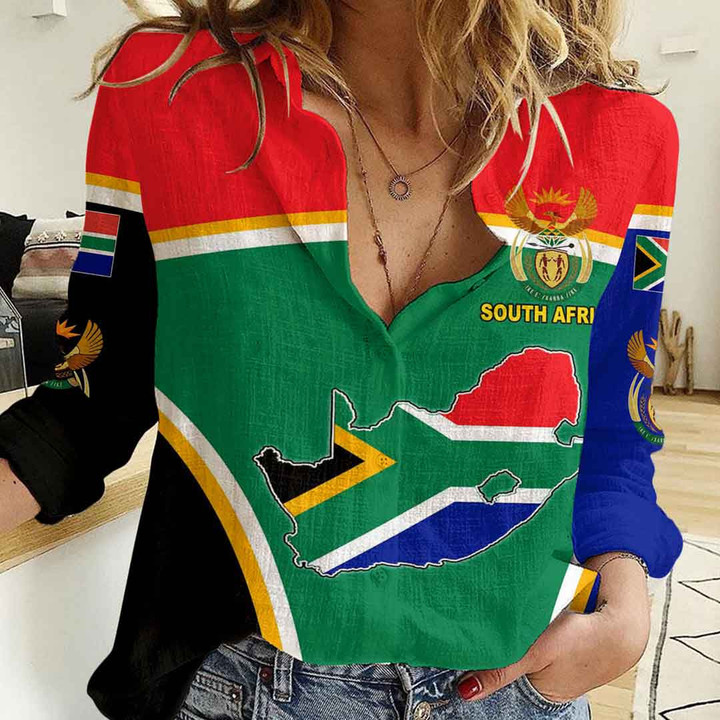 1sttheworld Clothing - South Africa Active Flag Women Casual Shirt A35