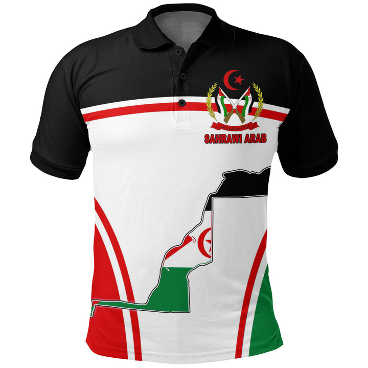 1sttheworld Clothing - Sahrawi Arab Active Flag Polo Shirt A35