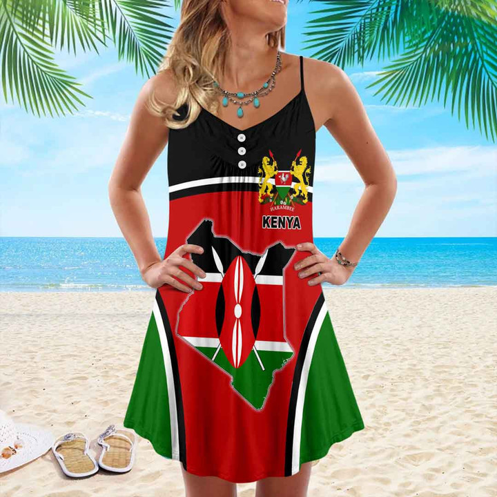 1sttheworld Clothing - Kenya Bincjou Strap Summer Dress A35