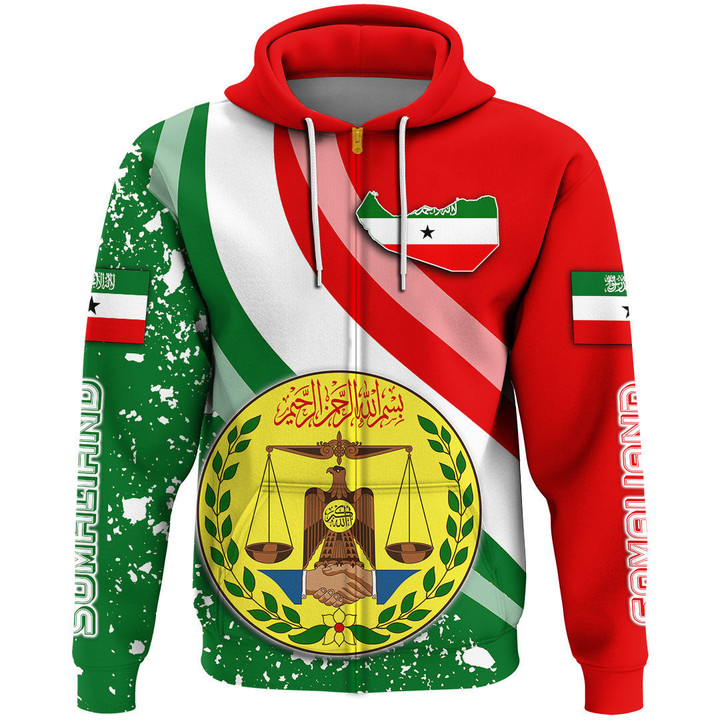 1sttheworl Clothing - Somaliand Special Flag Zip Hoodie A35