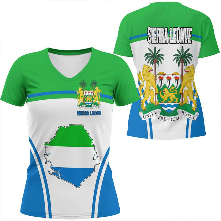 1sttheworld Clothing - Sierra Leone Bincjou Women V-neck T-Shirt A35