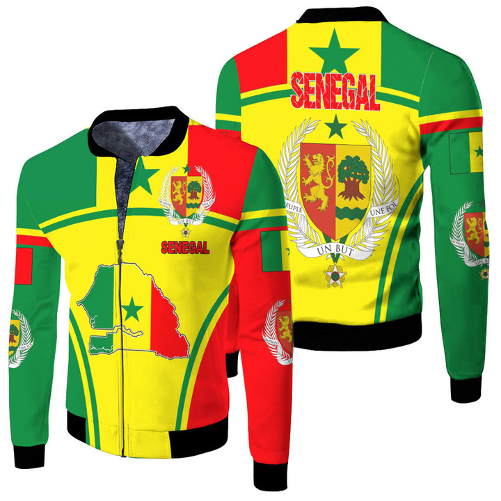 1sttheworld Clothing - Senegal Active Flag Fleece Winter Jacket A35