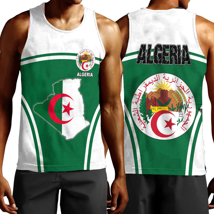 1sttheworld Clothing - Algeria Active Flag Men Tank Top A35