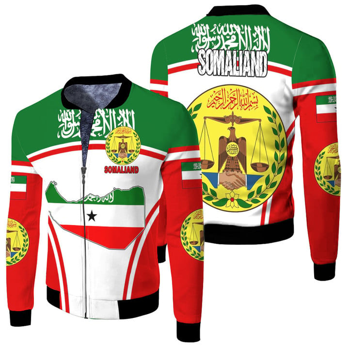 1sttheworld Clothing - Somaliand Active Flag Fleece Winter Jacket A35