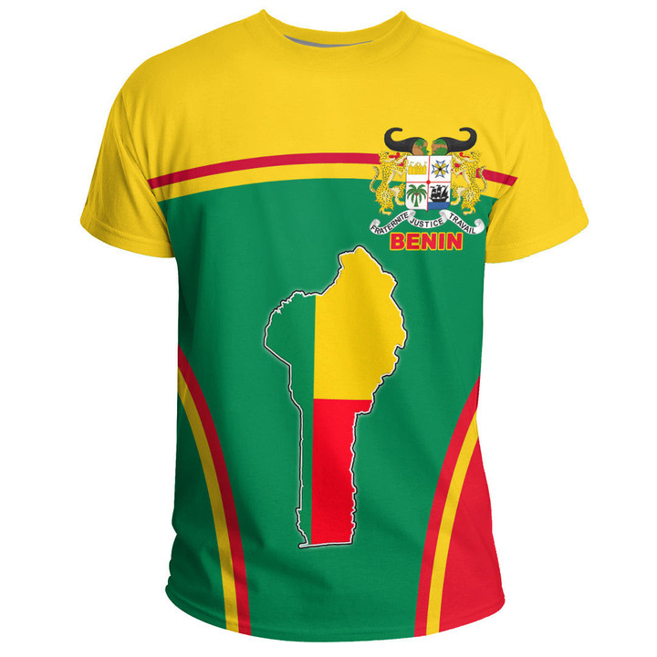 1sttheworld Clothing - Benin Active Flag T-Shirt A35